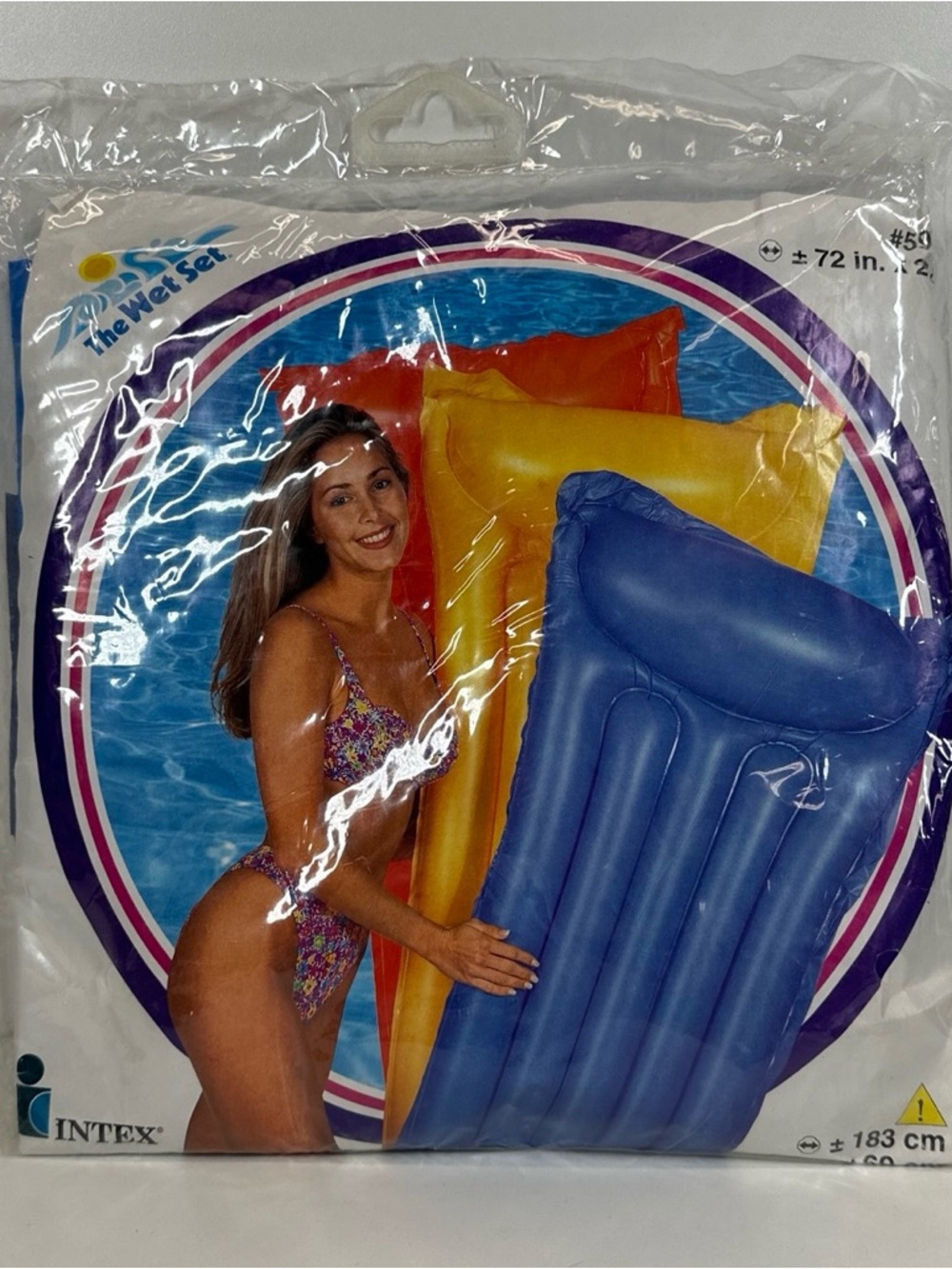 Vintage Intex 1996 The Wet Set Swim Lounge Raft 72"x 27" RARE FIND New Blue